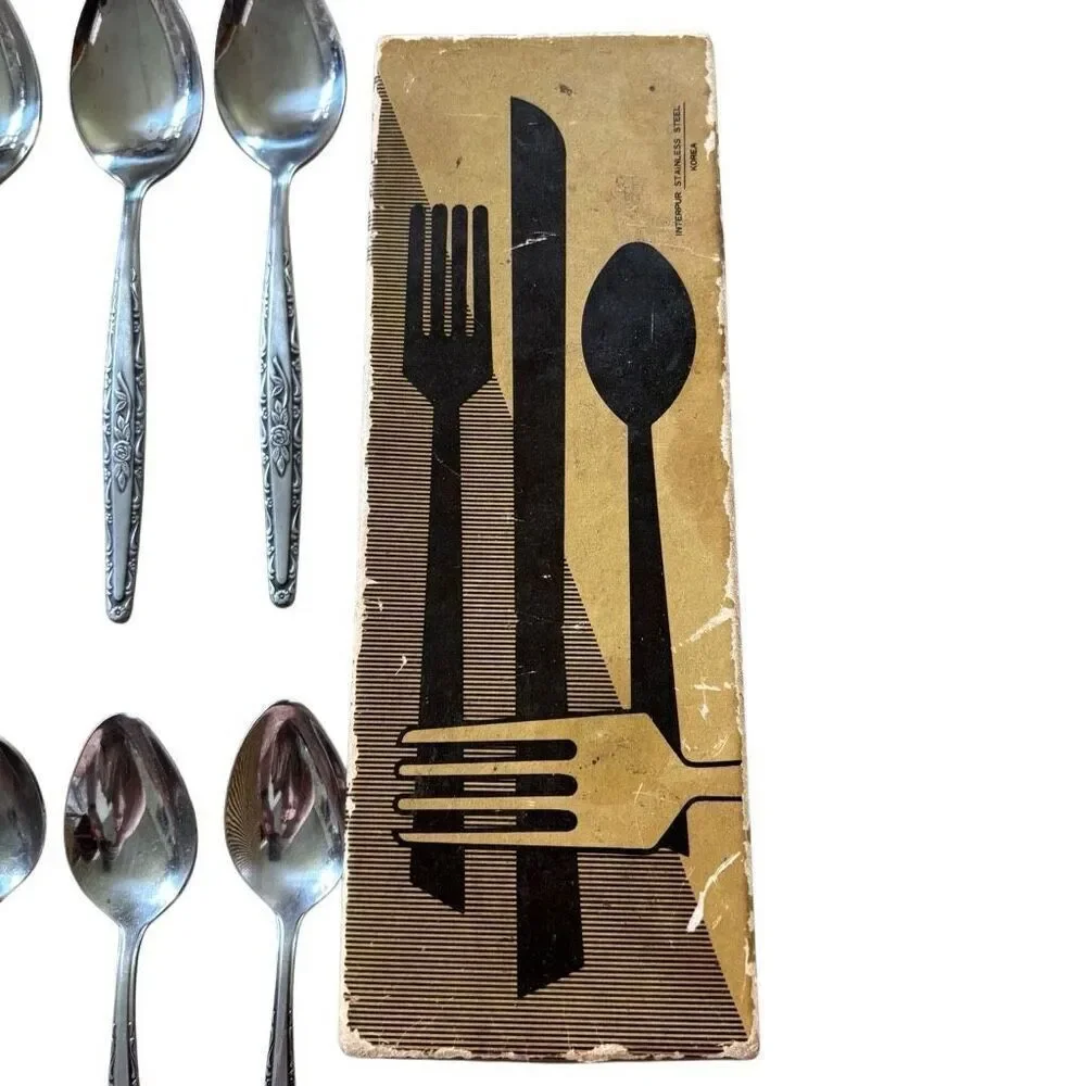 Interpur INR3 Lot Of 11 Spoons And Butter Spreader In Original Box Korea